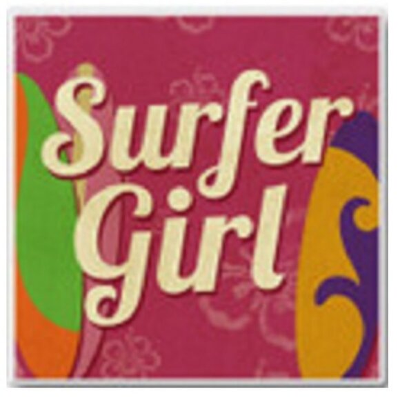 Set of Two "Surfer Girl" Ceramic Coasters - Picture 2 of 2